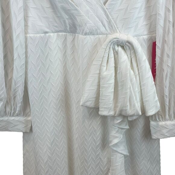 Sachin & Babi White Wrap Maxi Dress Sz 12 Elegant Long Sleeve V Neck Wedding NWT - Picture 5 of 16